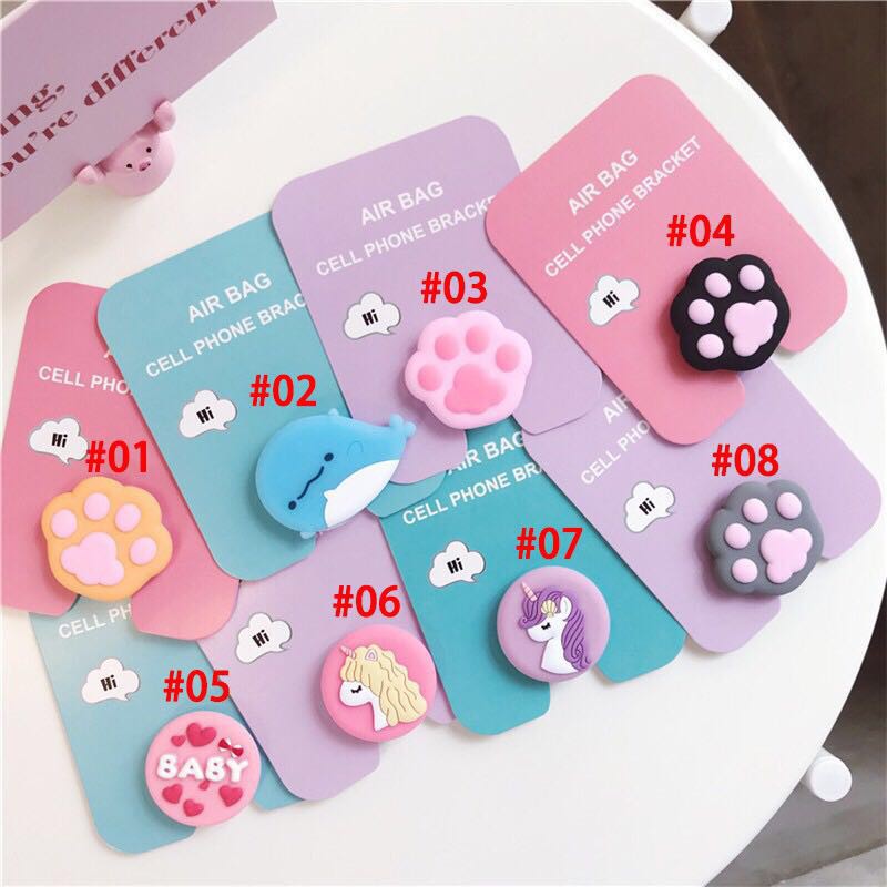 [Bayar Di Tempat]Casing Bentuk Kucing Unicorn Lucu untuk Samsung Xiaomi Smartphone 3D popsocket