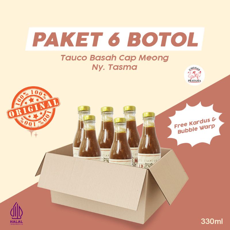 

PAKET MURAH! 6 Botol Tauco Cap Meong Ny. Tasma asli Cianjur, Bundling 6 botol Tauco basah 330ml HALAL 100%