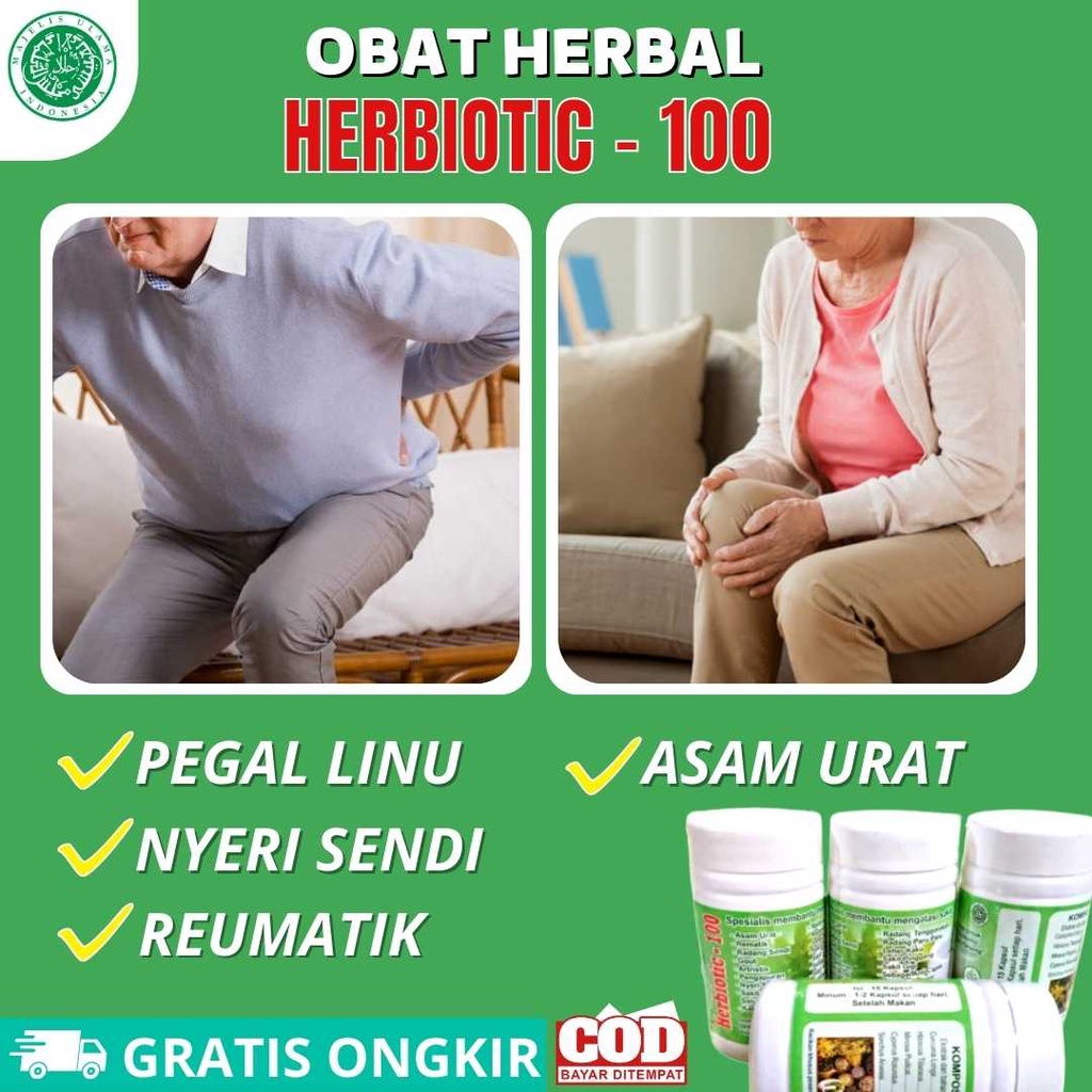 TERLARIS Obat Asam Urat Dan Kolesterol Nyeri Sendi Rematik Herbal Ampuh HERBIOTIC 100 Herbal Origina