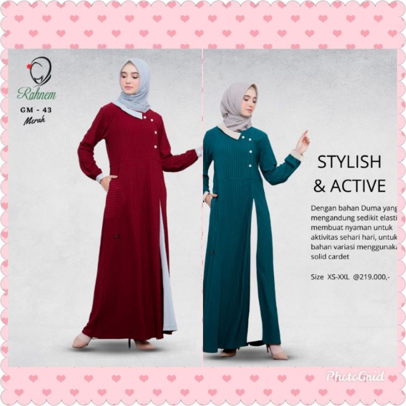 GAMIS RAHNEM GM 43 MERAH DAN HIJAU