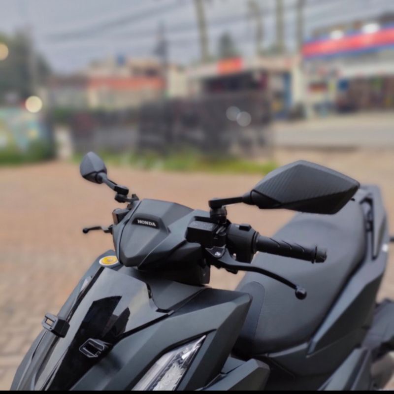 Spion Dukati Tangkai Pendek Vario 160 Kaca Putih Carbon