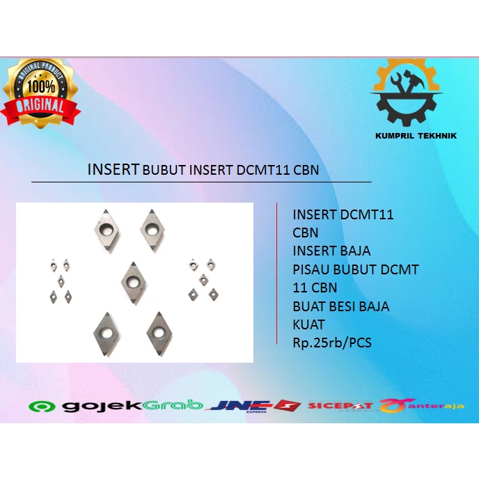 INSERT BUBUT INSERT DCMT11 CBN INSERT KERAS INSERT BAJA MATA HOLDER PISAU BUBUT DCMT 11 CBN BEKAS BU