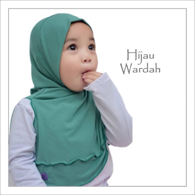 Kerudung Heefazz baby hijab warna hijau wardah