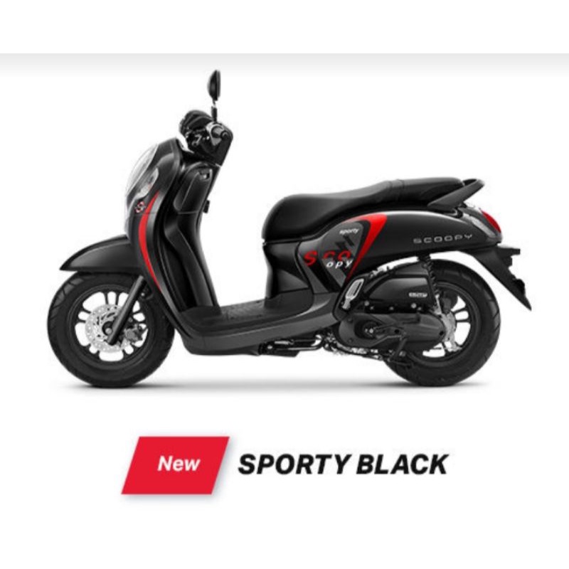 striping sticker standar Honda Scoopy sporty new 2022 hitam