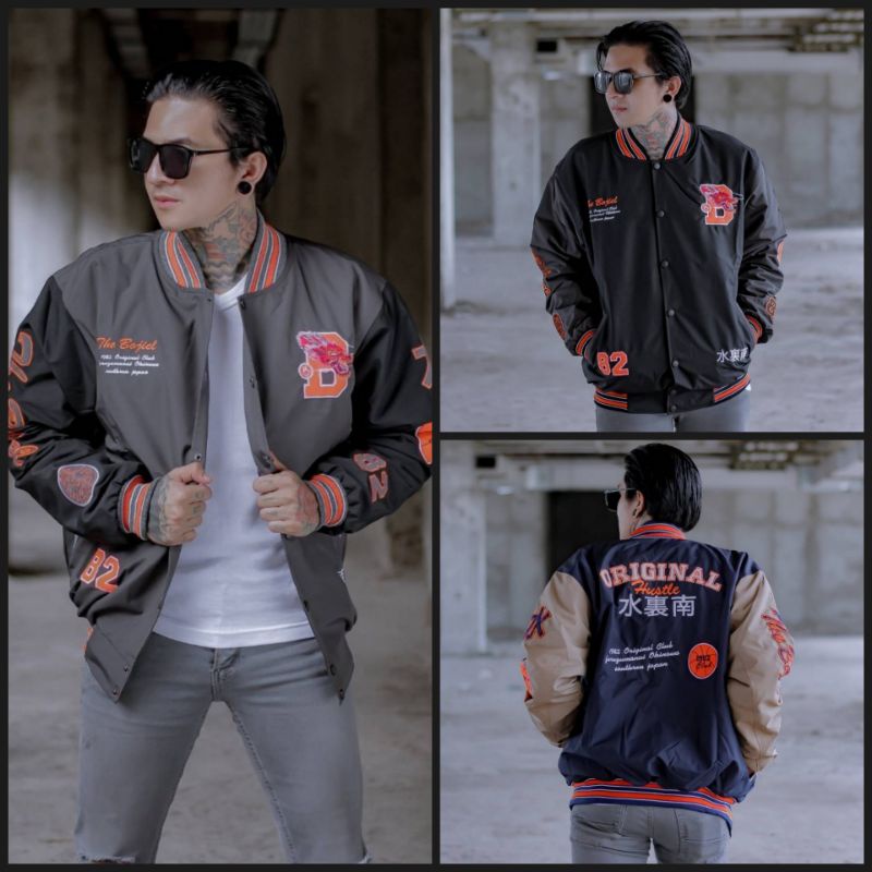 jaket varsity baseball full bordir the bojiel original