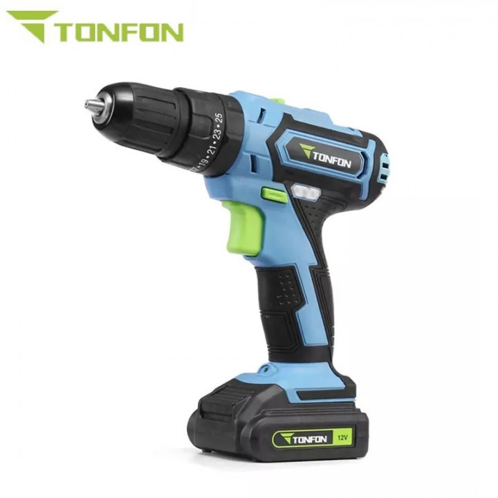 T71 TONFON Bor Obeng Elektrik 12V Cordless Impact Power Drill Rechargeable