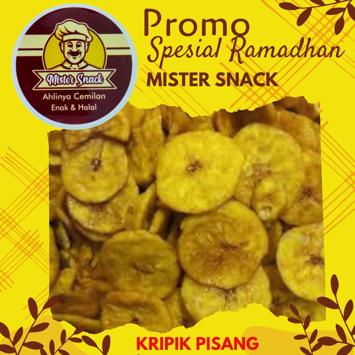 

keripik pisang manis cemilan snack jajan kiloan kue kering paket parce - 250gram mister snack