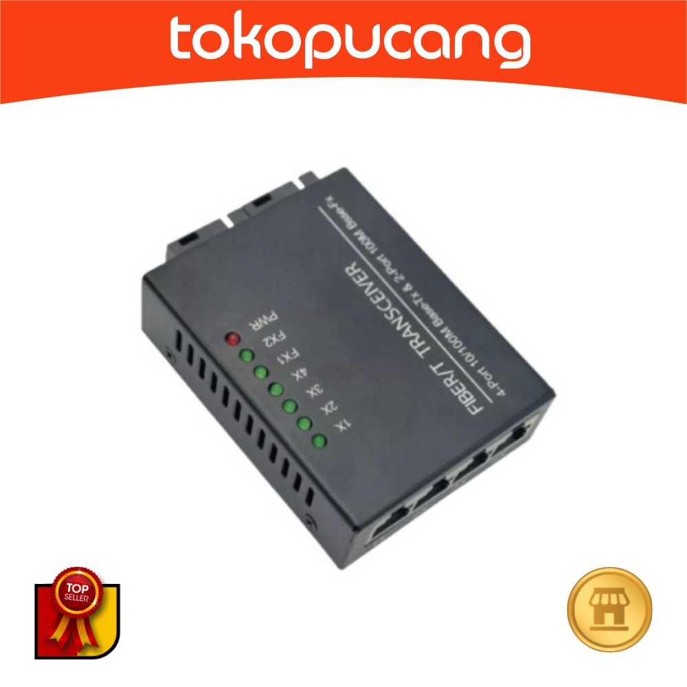 Media Converter HTB 2 Port FO 4 Port Lan 10/100 Fiber Optic FTTH