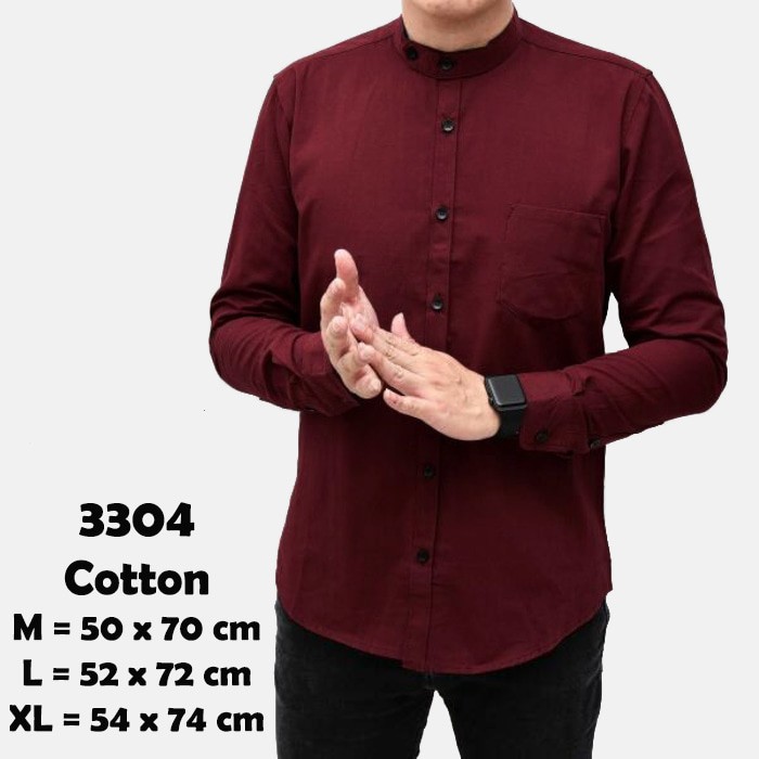 Kemeja Pria Baju Polos Lengan Panjang Cotton Oxford Slim Fit