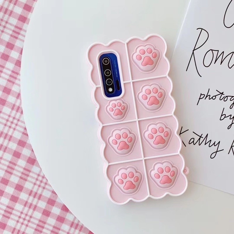 CAT PAW POP IT UP CASE OPPO Y83 Y81 A3s A5s A7 F9 A9 A5 2020 A52 A92 A72 Iphone 12 PRO MAX 11 X XR 7