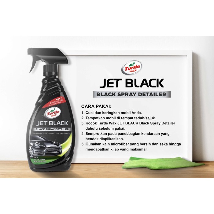 Turtle Wax JET BLACK Black Spray Detailer 680 ml Pengkilap Cat T319