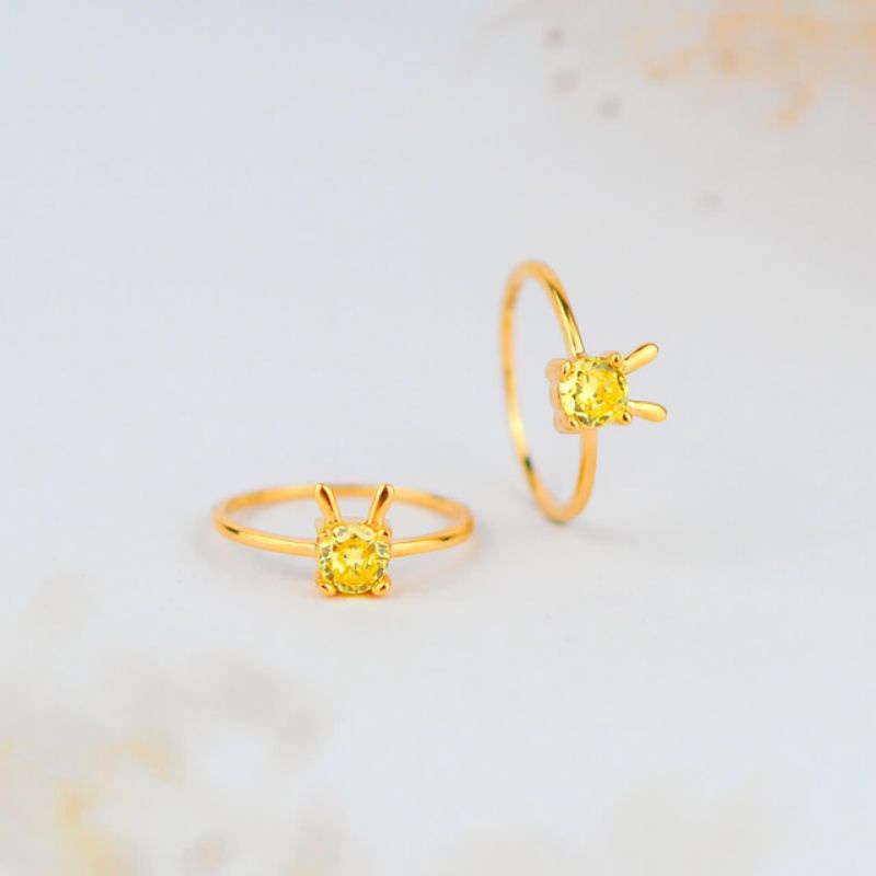 Cincin Emas Solitaire Kumbang - Toko Emas Gadjah