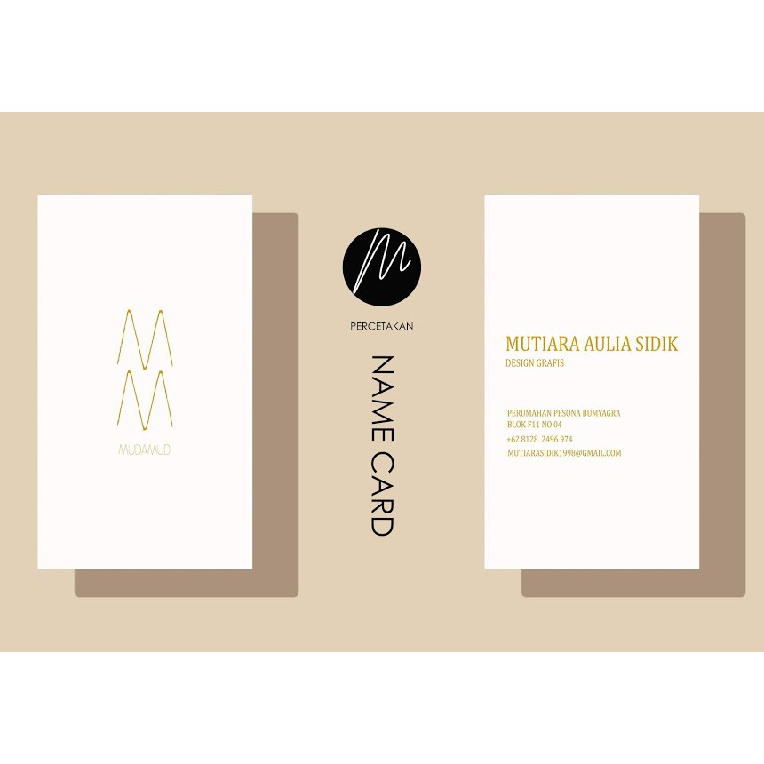

name card gold premium