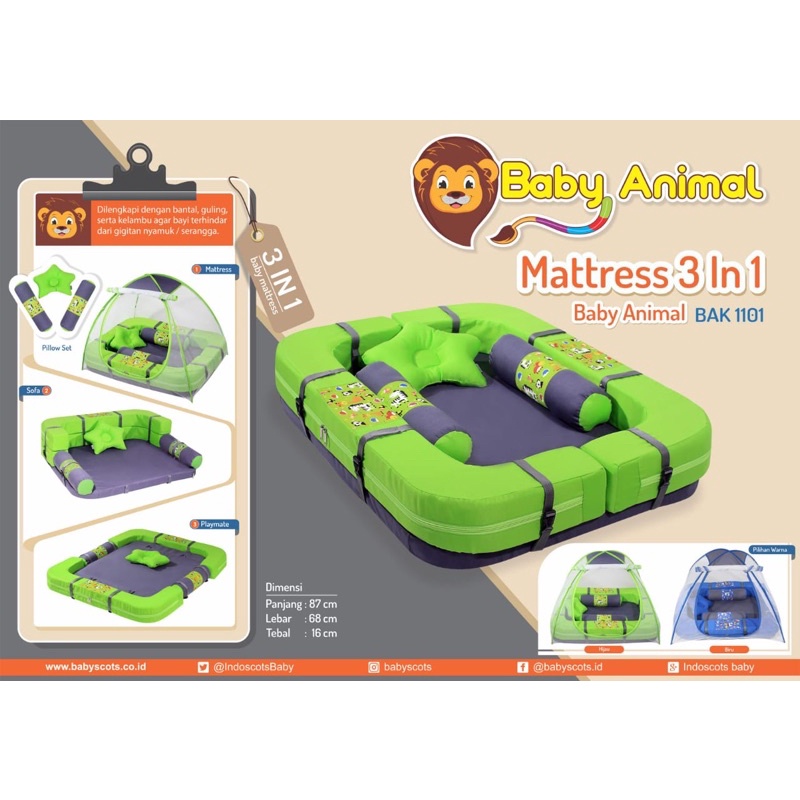 Kasur Bayi Matress 3 in 1 Baby Animal by Baby Scots