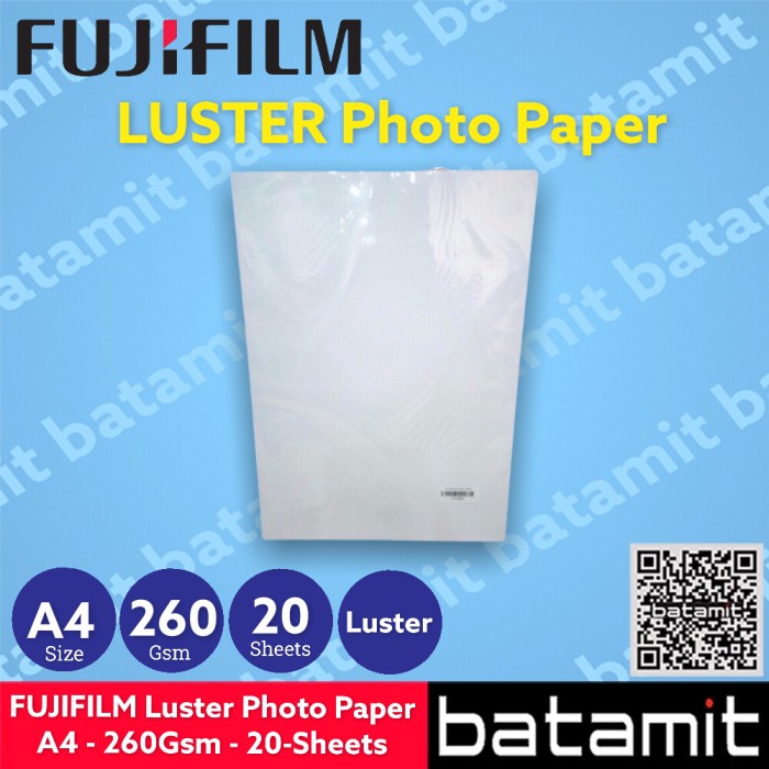 

(DISKON TERMURAH) (batamit) Kertas Photo FUJIFILM - Luster - A4 - 260GSM - isi 20 Lembar