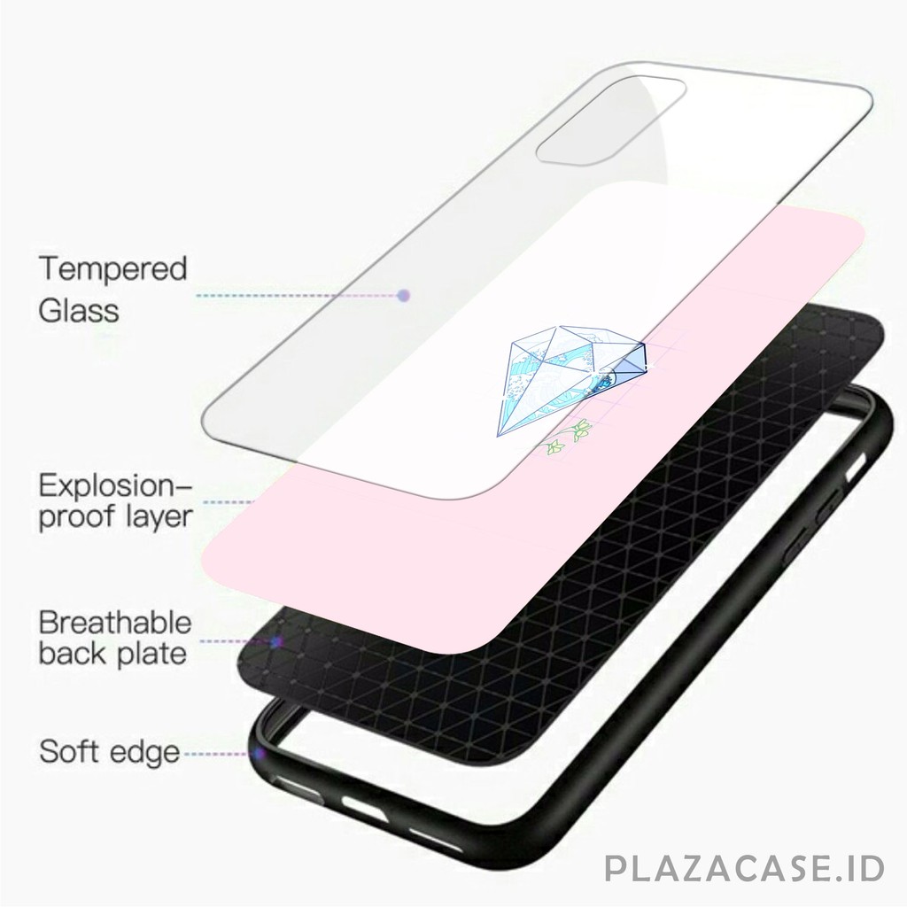 Softcase Glass Diamond [K82] for All Type OPPO RENO 5 RENO 4 RENO 4F A73 A53 A92 A91 A12 A71 A31