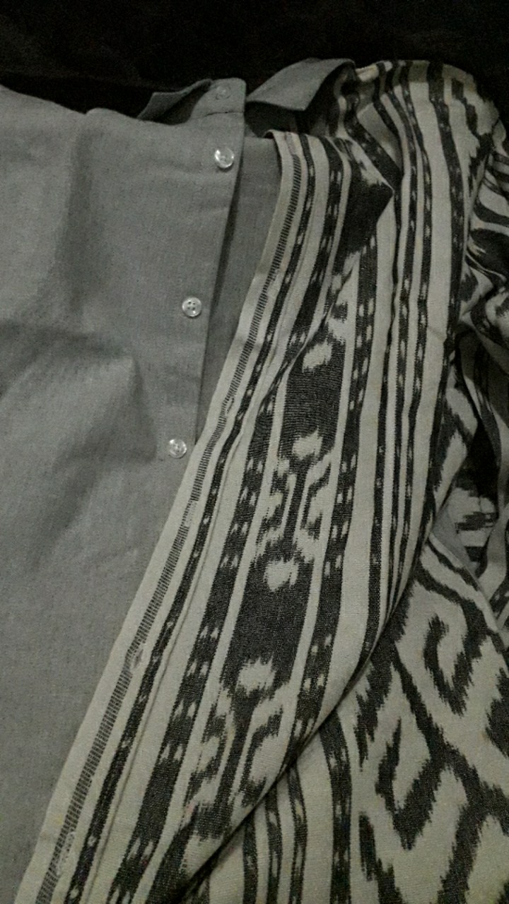 Kemeja Tenun Wtp 22 Abu-abu Baju Atasan Pria Kerja Modern