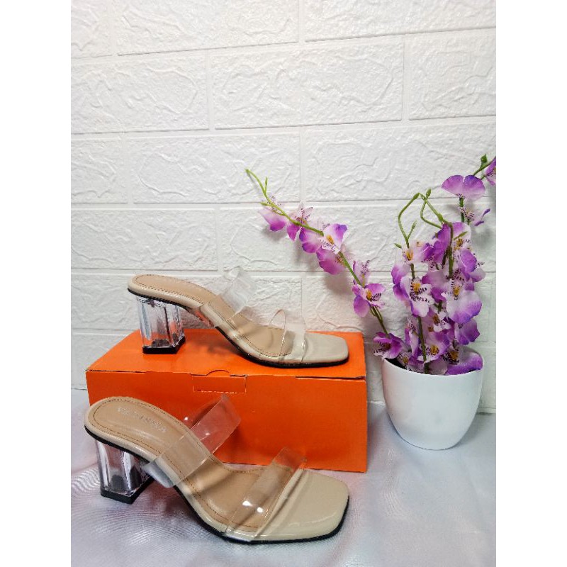 Sandal Hak Kaca wanita 7cm Quality premium Kasmag RN 701
