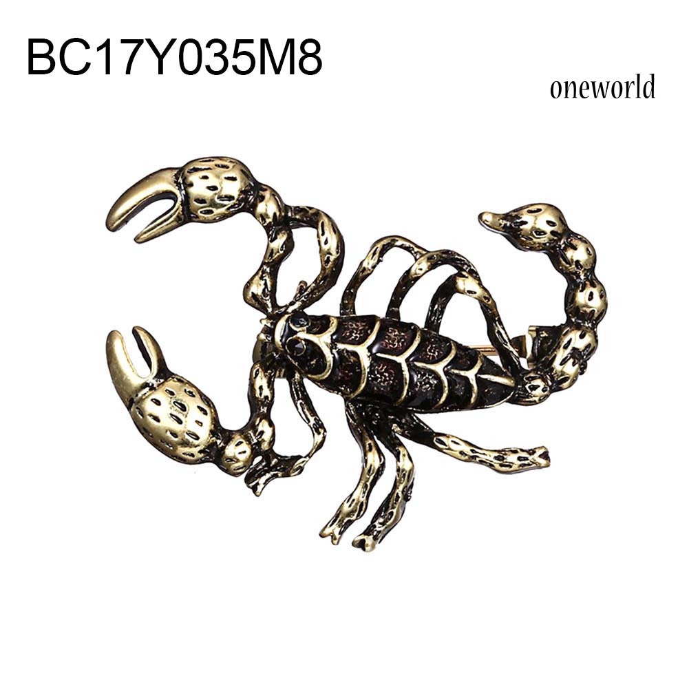 OW@ Fashion Jewelry Clothes Scarf Dress Badge Decoration Scorpion Enamel Brooch Pin