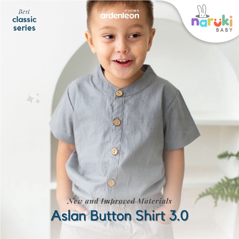 Ardenleon Boy Aslan Button Shirt 3.0 Arden Leon Baju Atasan Anak Laki-Laki