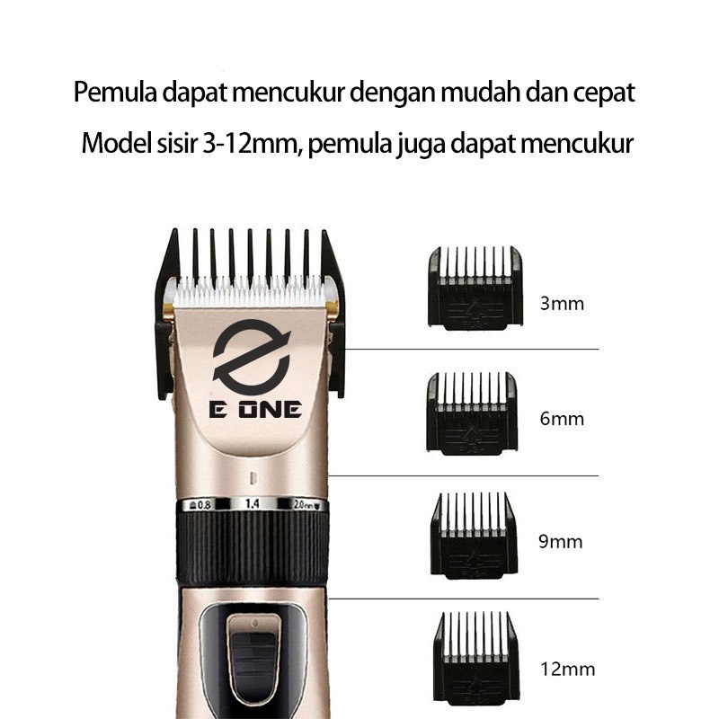 E ONE alat Cukur Rambut Cordless Professional Hair Clipper