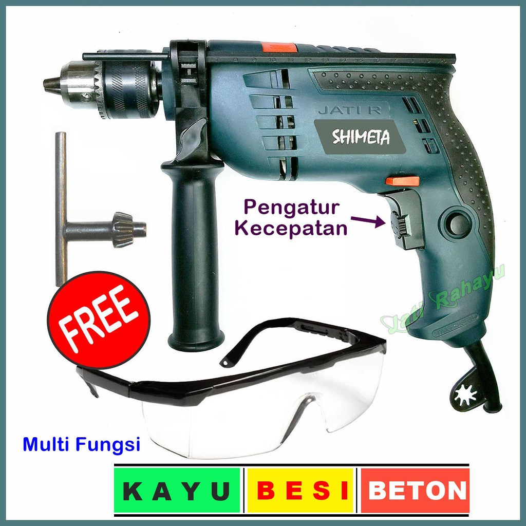 MESIN BOR 13mm IMPACT DRILL BOLAK BALIK SHIMETA