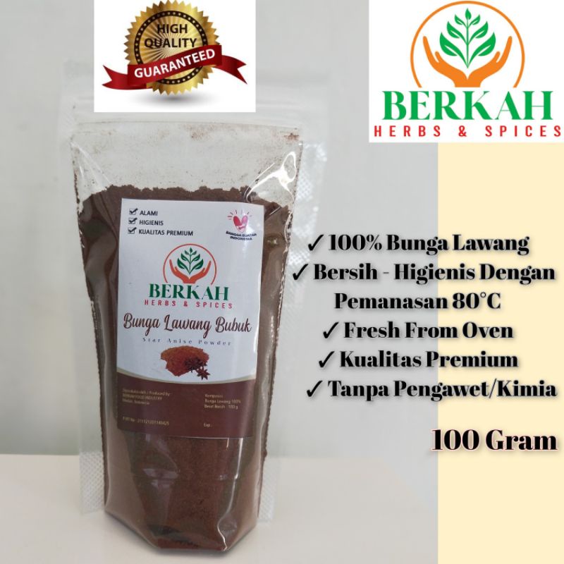 

Bunga Lawang Bubuk 100G Pekak Star Anise Powder Bersih Alami Kualitas Premium