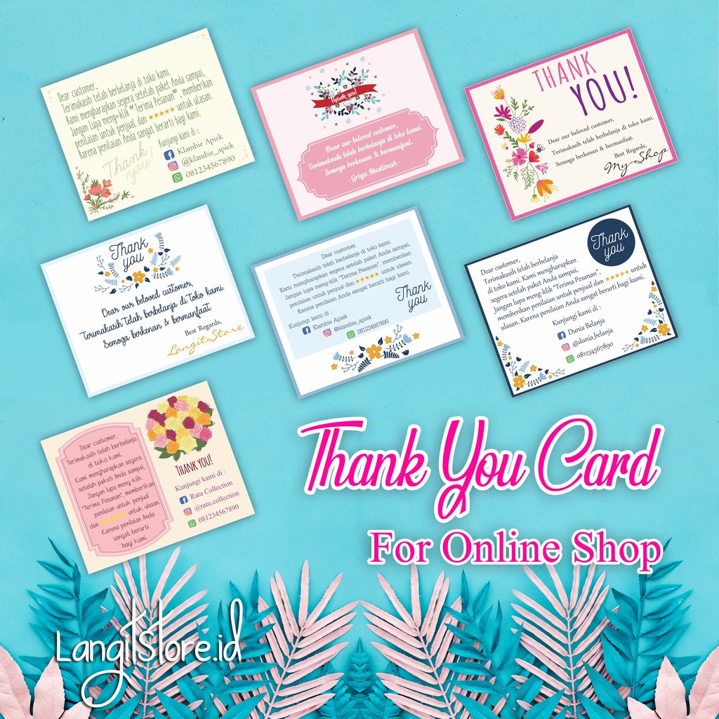 THANK YOU CARD FOR ONLINE SHOP / KARTU UCAPAN TERIMA KASIH ...