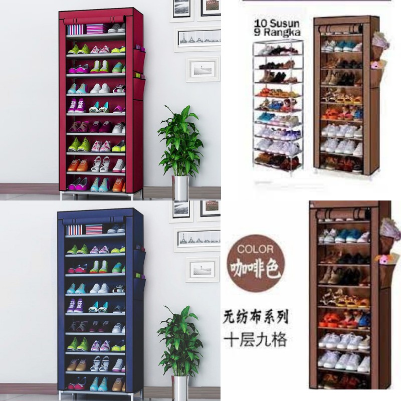 Cod Rak Sepatu Kain Lemari Serbaguna Portable Susun Shoes Rack Type1099 Termurah Rak Sepatu Murah Shopee Indonesia