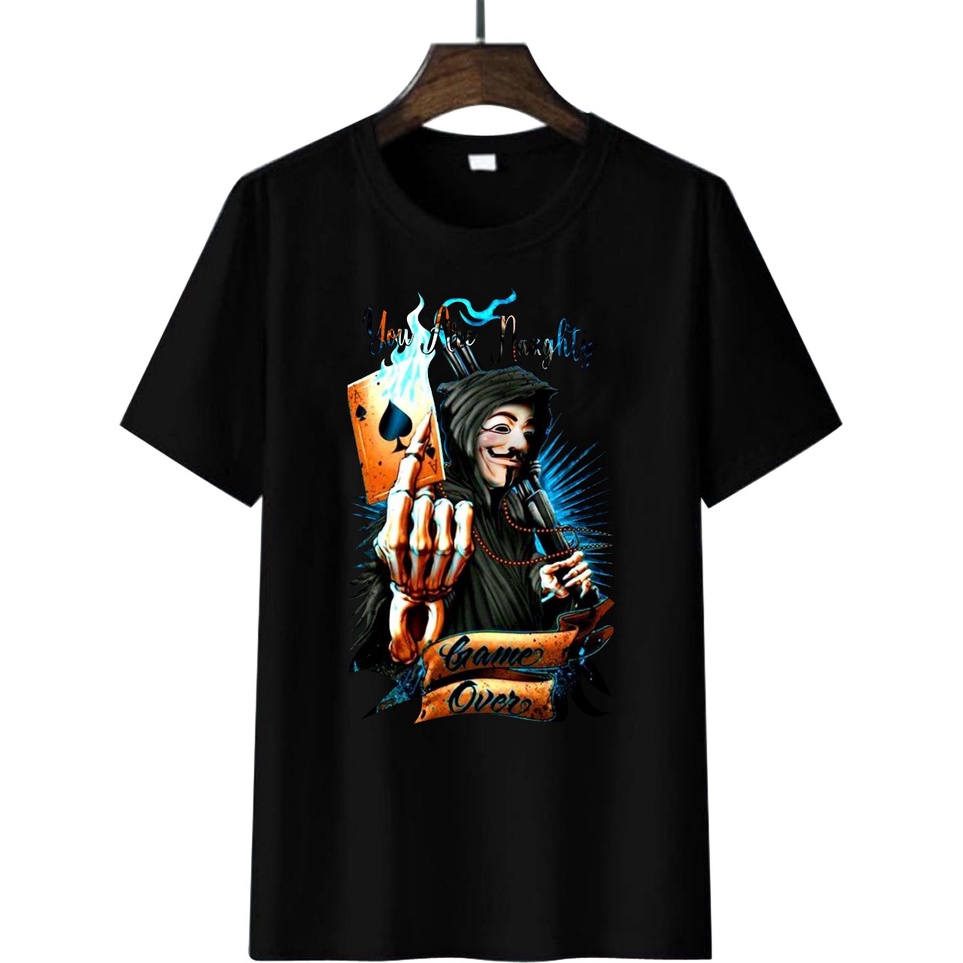 kaos distro hacker bjorka lengan pendek unisex sablon print dtf