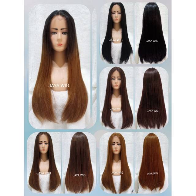 Wig Lurus Panjang Tanpa Poni Frontlacewig Panjang 60Cm