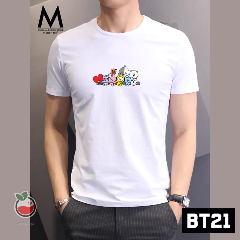 Lilipop Kaos Pria BTS Army Baju Distro Basic Tshirt Kasual