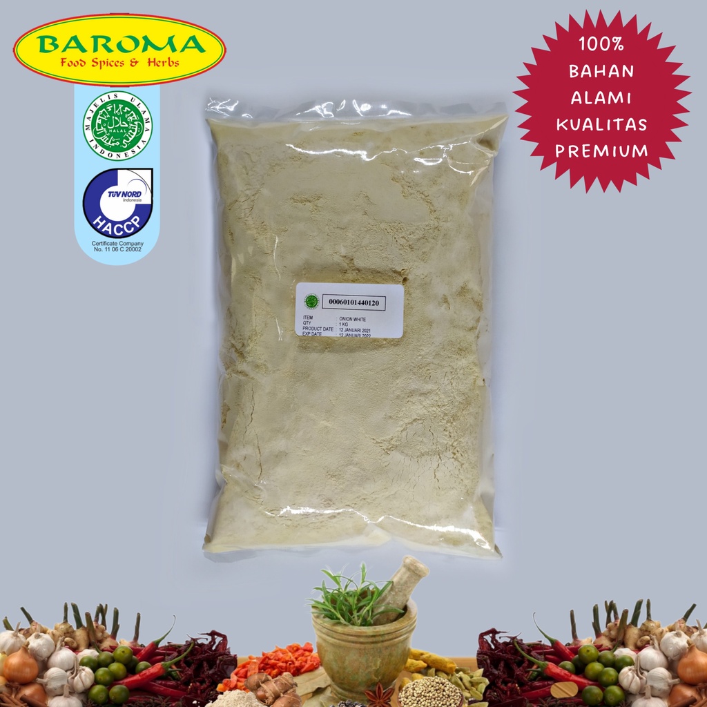 

Bawang Bombay Bubuk Onion Powder Kemasan 1Kg Kualitas Premium 100% Asli