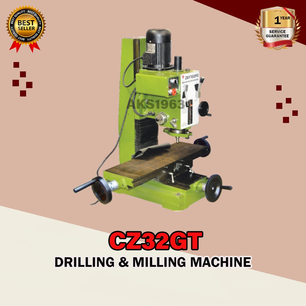 Mesin Bor Duduk 1,5 Kw 32mm Drilling Milling Machine AKS - CZ32GT
