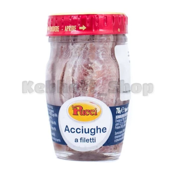 

Anchovy Pucci Acciughe a Filleti 78gr Ikan Teri Minyak Bunga Matahari