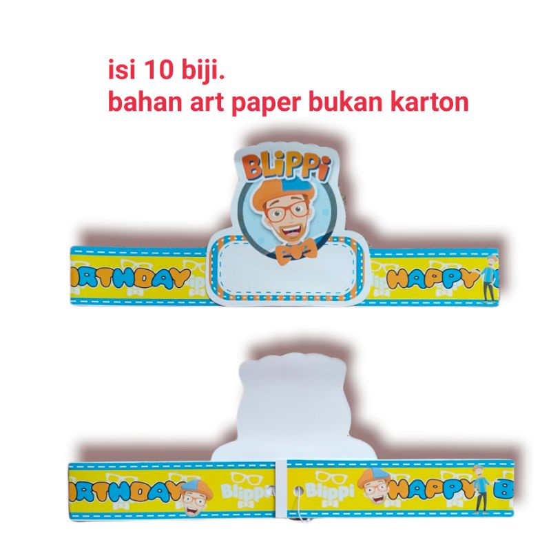 topi lingkar ulang tahun happy birthday karakter blipi blippi