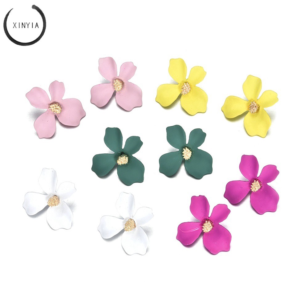 Anting Bunga Permen Warna Manis / Statement Earrings Candy Color Flower Sweet Ear Studs