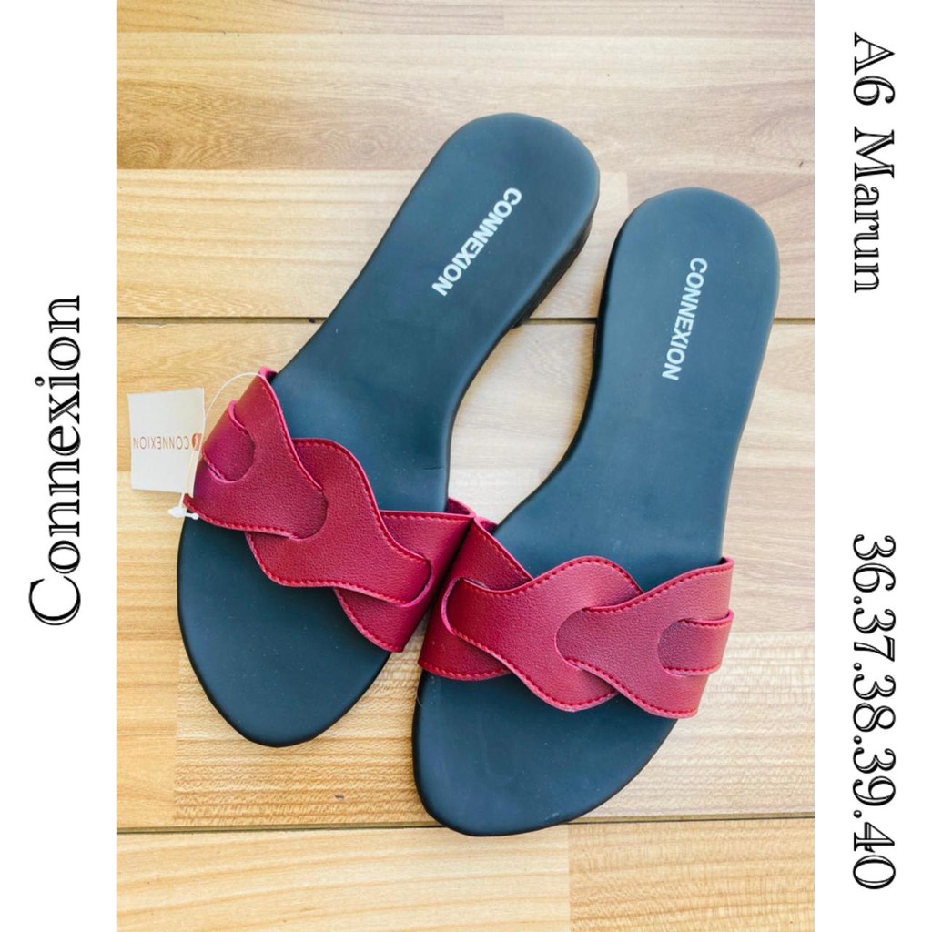 Sandal slip A6 maroon cantik