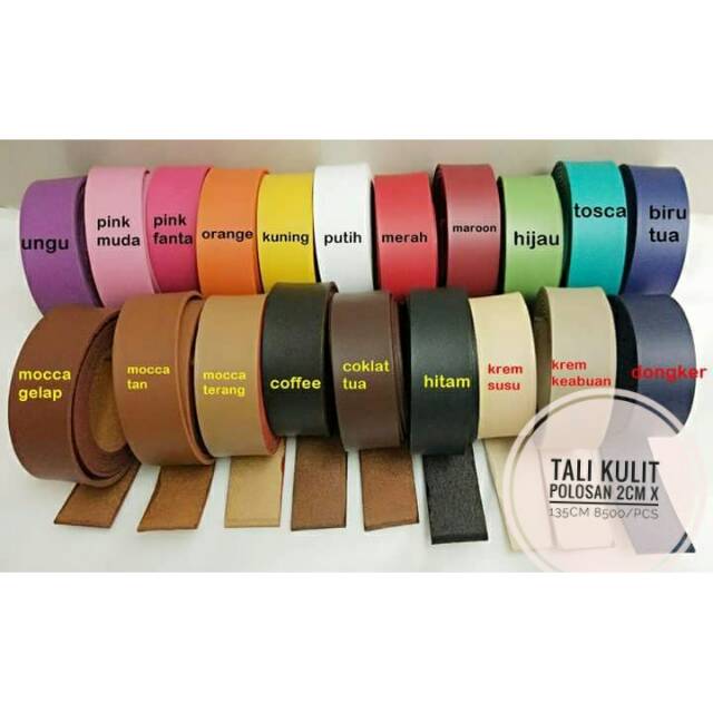 TALI TAS KULIT SINTETIS POLOSAN 2CM BELUM DIKASIH ACCESORIS