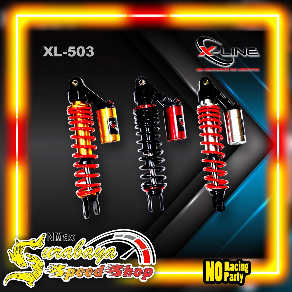 X-Line Skok Shock Shockbreaker Belakang Tipe 503 330MM Yamaha NMAX Old Variasi Tabung Atas Original