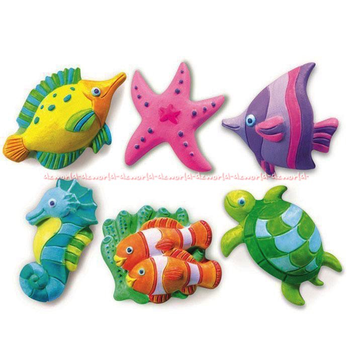 4M Mould &amp; Paint Sealife Paket Mainan Berisi 6 Cetakan Ikan Kura-kura