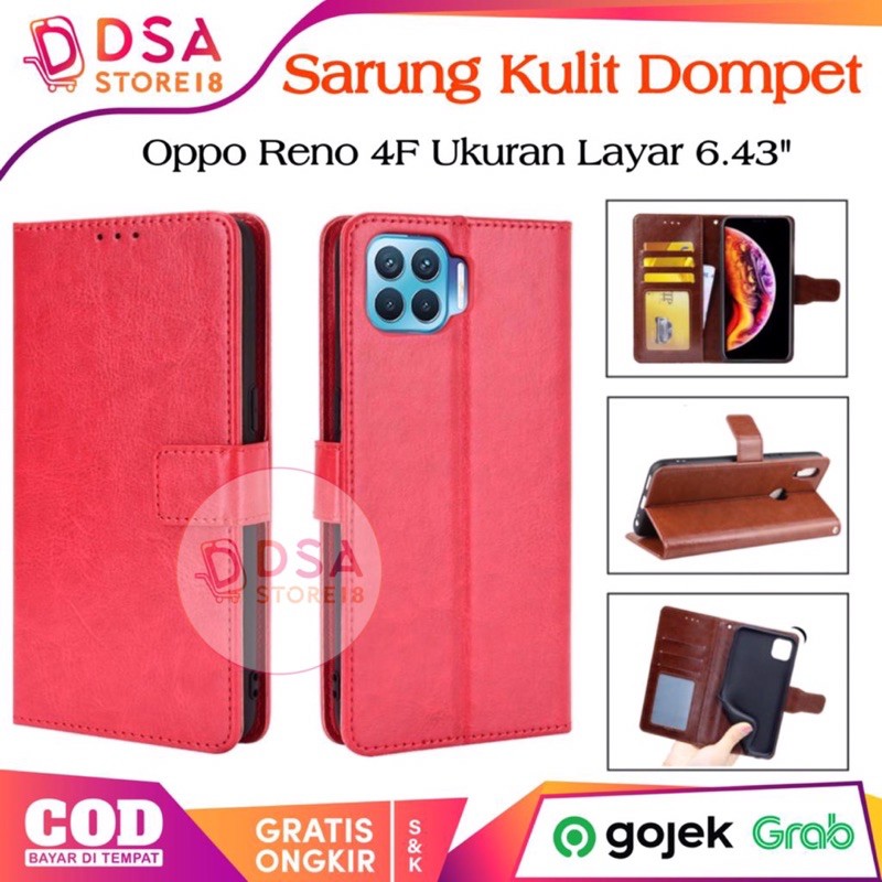 Case Oppo Reno 4F / Casing Oppo Reno 4F / Leather Case Flip Cover Wallet Dompaet Hp Casing Kulit