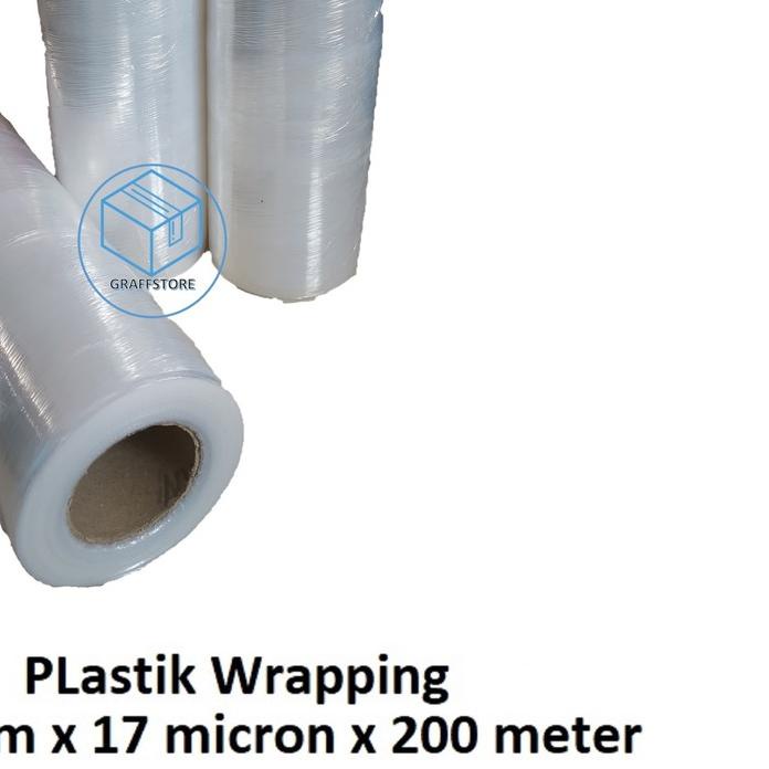 

Plastik Wrapping 25 cm x 17 Micron x 200 meter / Stretch Film Tebal transparan plastik wrap original