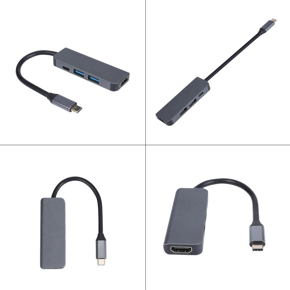 USB C HUB  OTG 4 in 1 Adapter Type C Dock Station to USB 3.0 Adaptor PD Fast Charge HDMI High Speed VIRAL MULTIFUNGSI NETFLIX PS3 PS4 PS5 NITENDO SWITCH