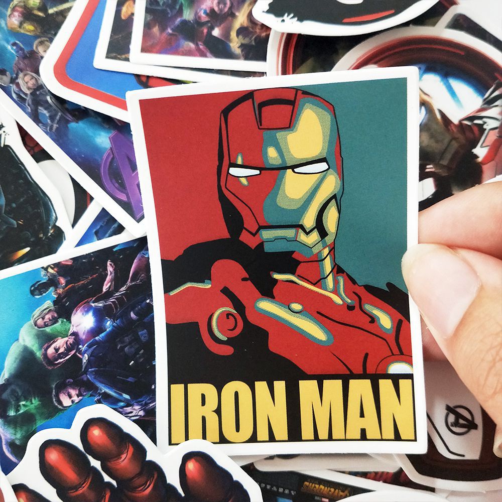 50 Pcs Stiker Desain Kartun Marvel The Avengers Tahan Air Untuk Laptop Motor Skateboard Koper Gitar