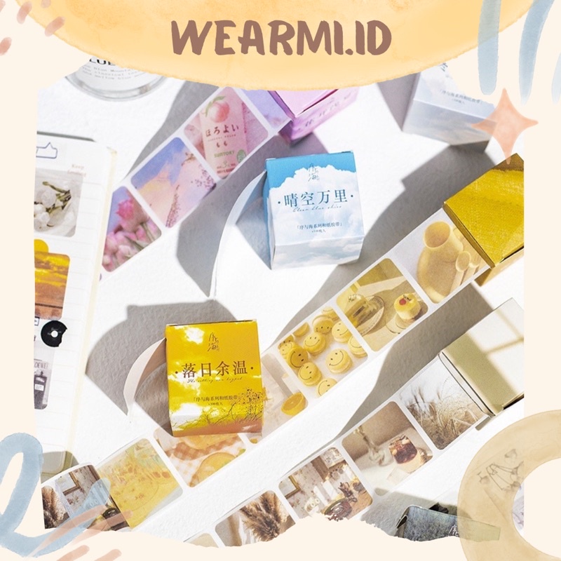 

100 pcs Sticker Pack in Box Aesthetic Square Stiker Washi Tape Scrapbook Bujo Jurnal DIY Wearmi