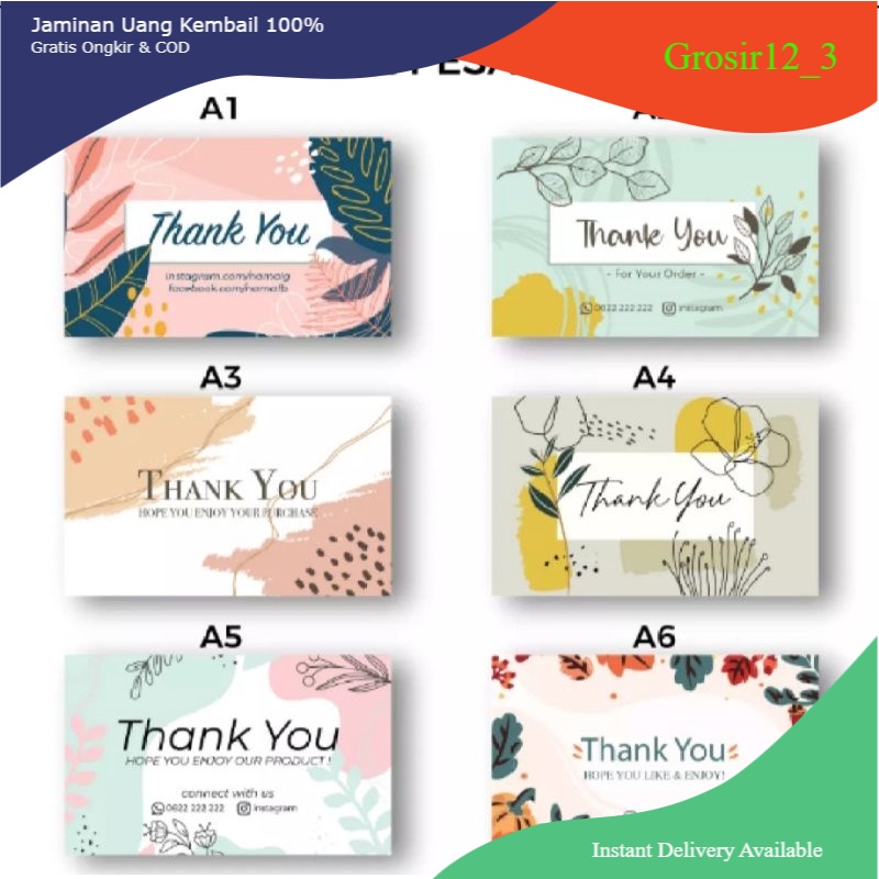 

Jasa Desain+Cetak kartu ucapan terimakasih dan label thanks Bisa COD Termurah Harga Perpcs