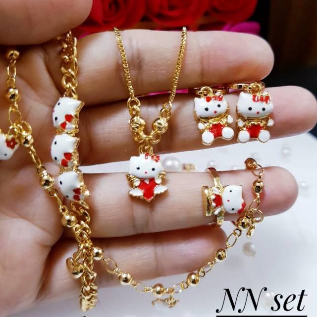 Xuping set perhiasan anak lapis emas 18k 1025j