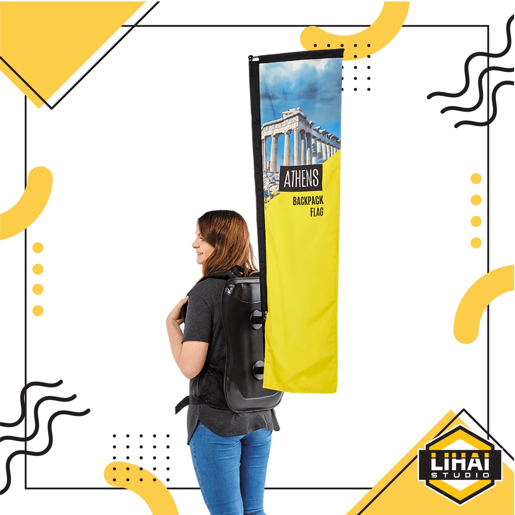 

Custom Design Cetak Flag Banner Tas Back Pack Cloth