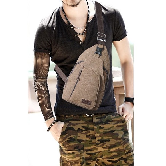 TAS SELEMPANG GADGET KANVAS PRIA IMPORT - VERSI BESAR